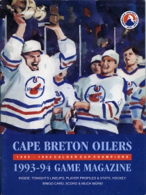 Cape Breton Oilers 1993-94 game program