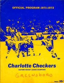 Charlotte Checkers 1971-72 game program