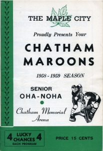 Chatham Maroons 1958-59 game program