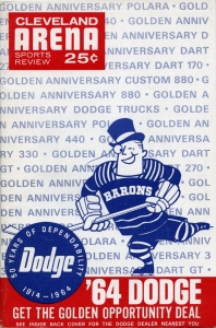 Cleveland Barons 1963-64 game program