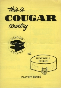 Cobourg Cougars 1971-72 game program
