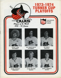 Columbus Owls 1973-74 game program