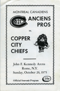 Copper City Chiefs 1975-76 game program