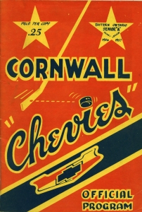 Cornwall Chevies 1956-57 game program