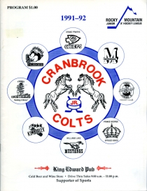 Cranbrook Colts 1991-92 game program