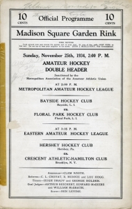 Crescent-Hamilton A.C. 1934-35 game program