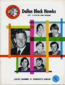 Dallas Black Hawks 1974-75 game program