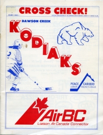 Dawson Creek Kodiaks 1987-88 game program