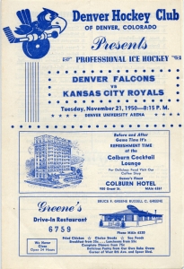 Denver Falcons 1950-51 game program