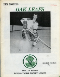 Des Moines Oak Leafs 1970-71 game program