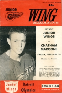 Detroit Junior Red Wings 1963-64 game program