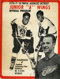 Detroit Junior Red Wings 1970-71 game program