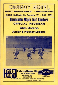 Downsview Maple Leaf Bombers 1970-71 game program