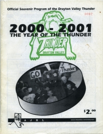 Drayton Valley Thunder 2000-01 game program
