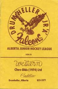 Drumheller Falcons 1974-75 game program