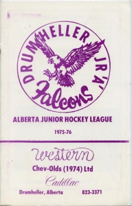 Drumheller Falcons 1975-76 game program