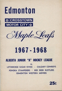 Edmonton Maple Leafs 1967-68 game program