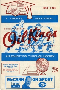 Edmonton Oil Kings 1964-65 game program