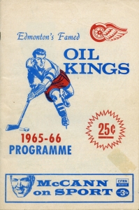 Edmonton Oil Kings 1965-66 game program