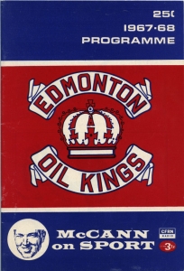Edmonton Oil Kings 1967-68 game program