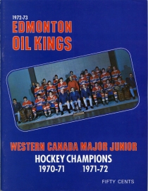 Edmonton Oil Kings 1972-73 game program