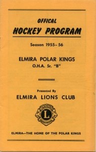 Elmira Polar Kings 1955-56 game program