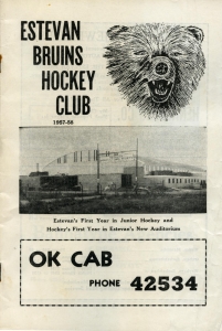 Estevan Bruins 1957-58 game program