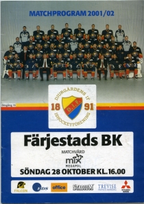 Farjestads BK Karlstad 2001-02 game program