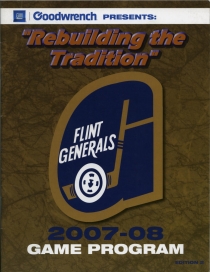 Flint Generals 2007-08 game program