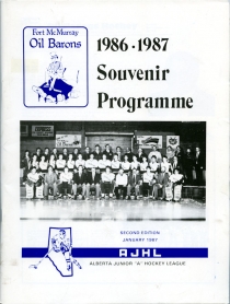 Fort McMurray Oil Barons 1986-87 game program
