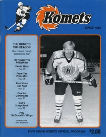 Fort Wayne Komets 1990-91 game program