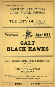 Galt Black Hawks 1949-50 game program