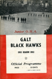Galt Black Hawks 1952-53 game program