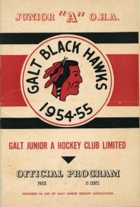Galt Black Hawks 1954-55 game program