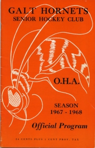 Galt Hornets 1967-68 game program