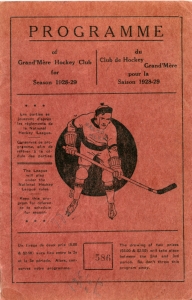 Grand'Mere Hockey Club 1928-29 game program