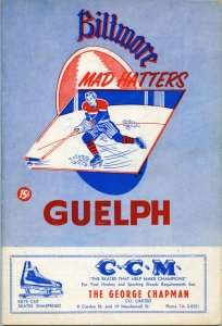 Guelph Biltmores 1957-58 game program