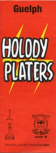 Guelph Holody Platers 1982-83 game program