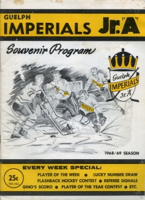 Guelph Imperials 1968-69 game program