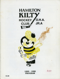 Hamilton Kilty B's 1995-96 game program