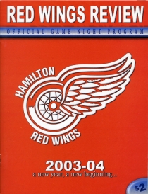 Hamilton Red Wings 2003-04 game program