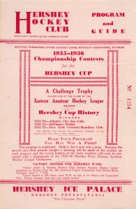 Hershey B'ars 1935-36 game program