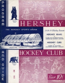 Hershey Bears 1938-39 game program