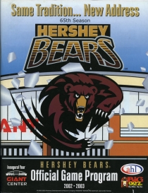 Hershey Bears 2002-03 game program