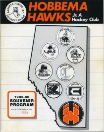 Hobbema Hawks 1985-86 game program