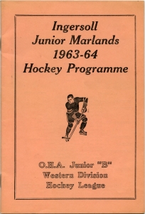 Ingersoll Junior Marlands 1963-64 game program