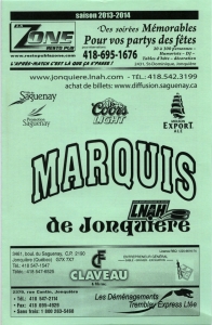 Jonquiere Marquis 2013-14 game program