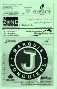 Jonquiere Marquis 2016-17 game program