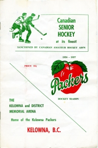 Kelowna Packers 1955-56 game program