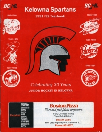 Kelowna Spartans 1991-92 game program